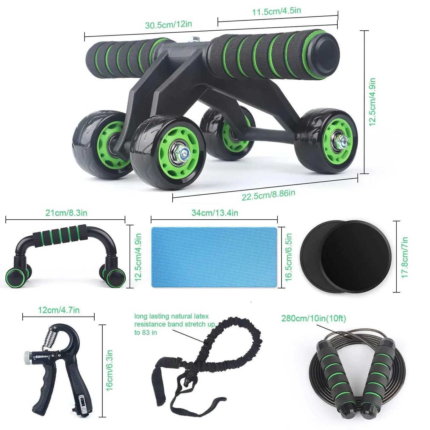 GreenGlow 10-in-1 Home Fitness Kit – Full Body Workout Anywhere